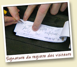 Le registre des visiteurs